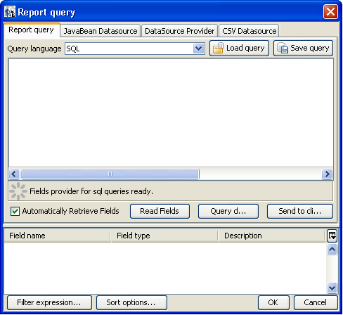  انشاء تقارير JasperReports مع iReport ...مقال 6 _التعامل مع مصادر البيانات_قاعدة البيانات كمصدر للبيانات ..2_تضمين إستعلامات SQL بالمعالج 454780793